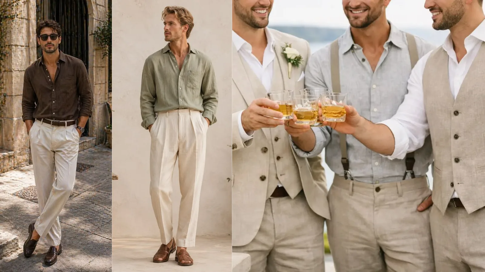 Dress code inspiration for men: linen shirts and light tailoring