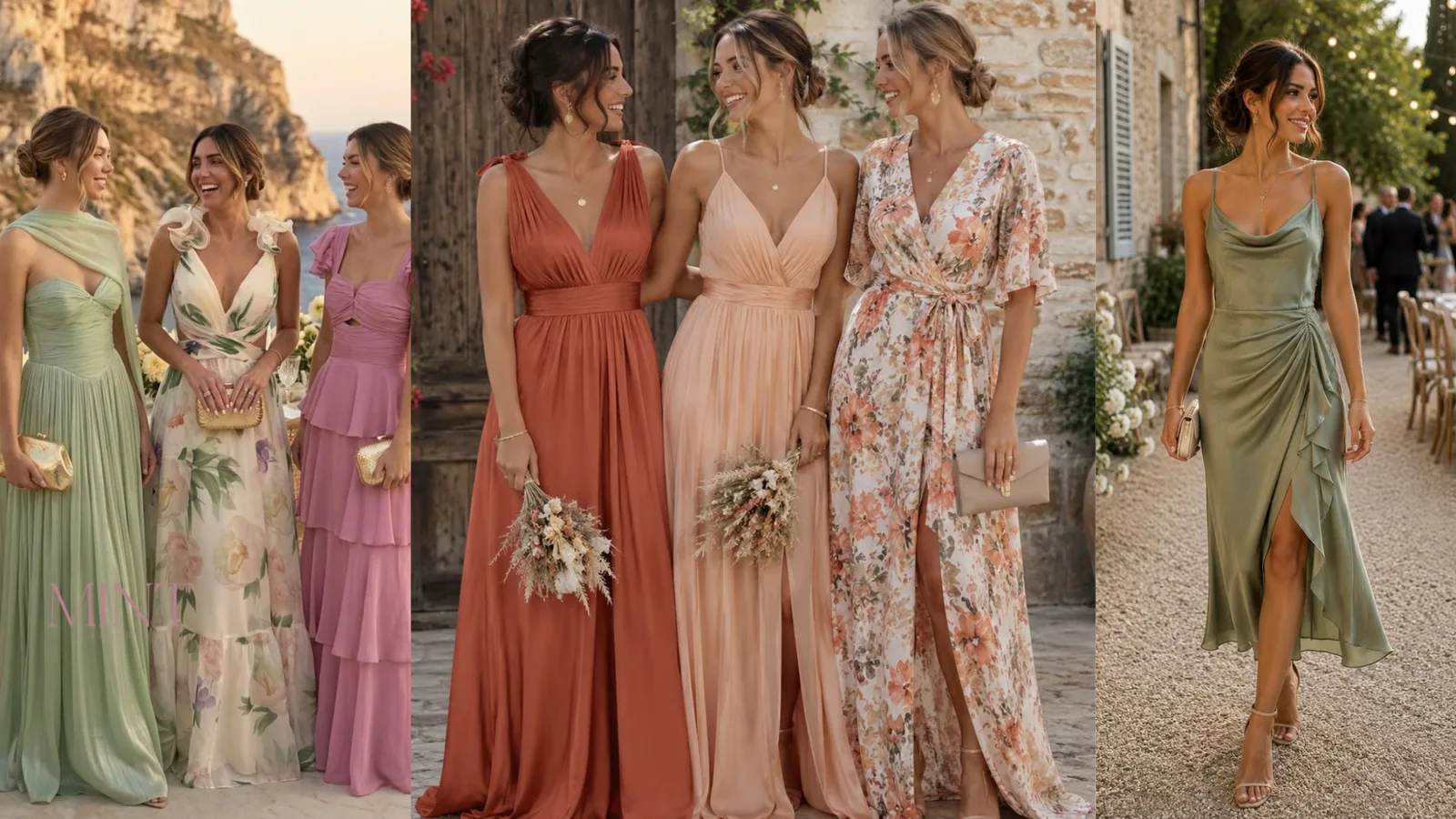 Dress code inspiration for women: flowing pastel and floral dresses